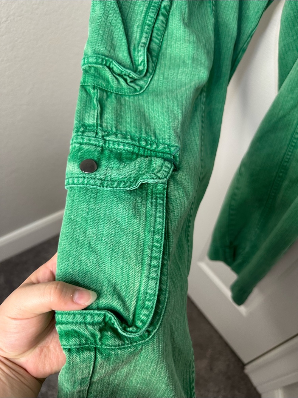 We The Free Amazon Kelly Green Tahiti Pull-On Cargo Pants Sz M Streetwear Boho - Picture 7 of 12